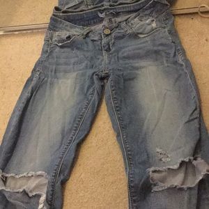 Ripped blue jeans